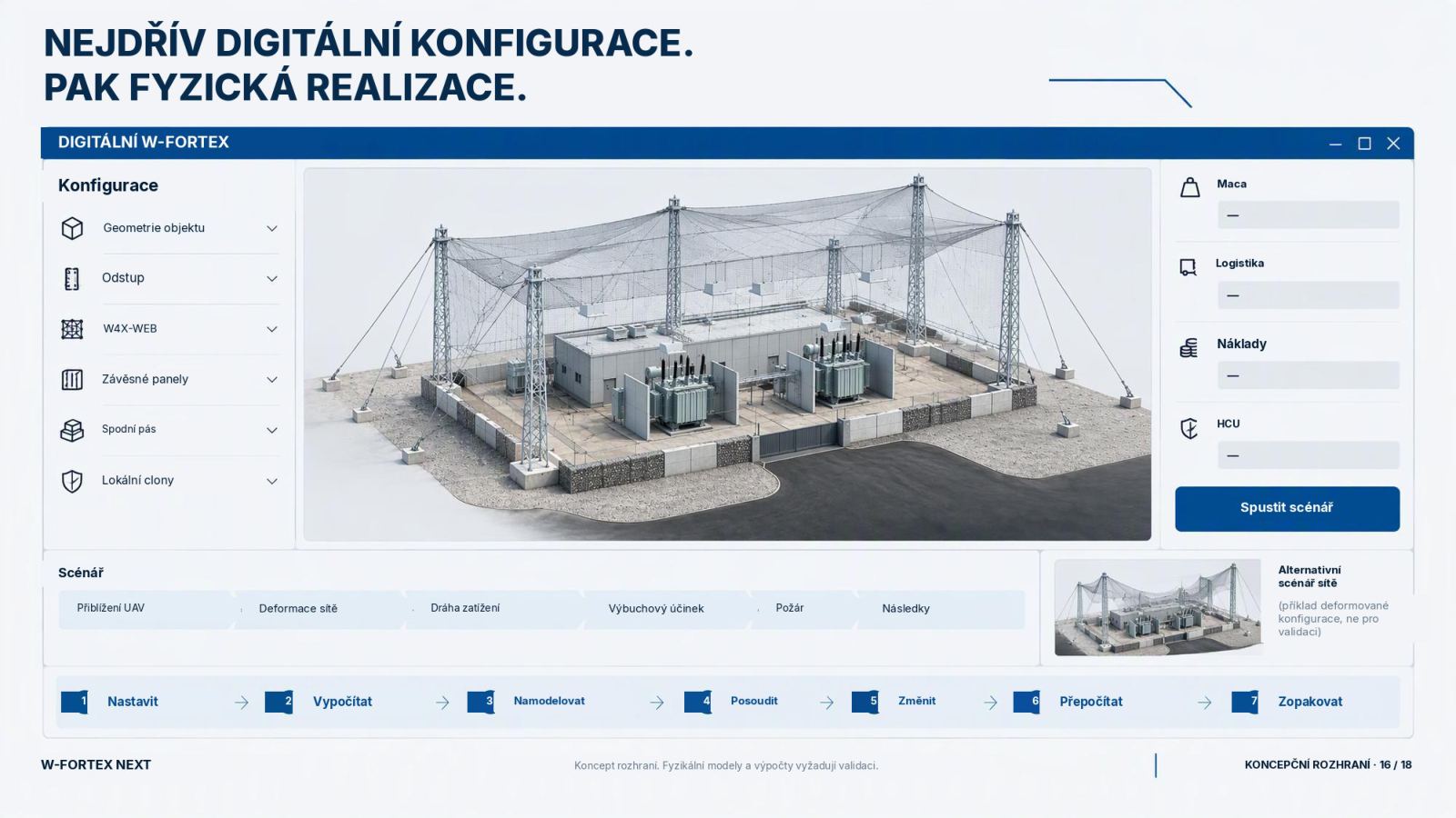 Nejprve — digitální konfigurace. Poté — fyzická realizace: digitální W-FORTEX.