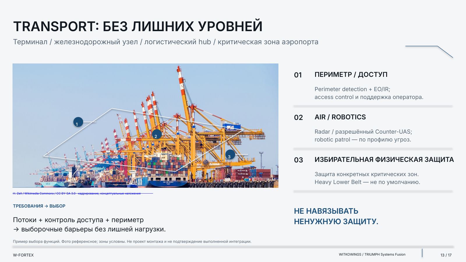Transport: без лишних уровней. Пример выбора функций; зоны условные.